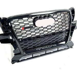 RS-Style Gloss Black Honeycomb Grille for Audi Q5 SQ5 2008-2012 | Quattro Emblem | Yeedercar