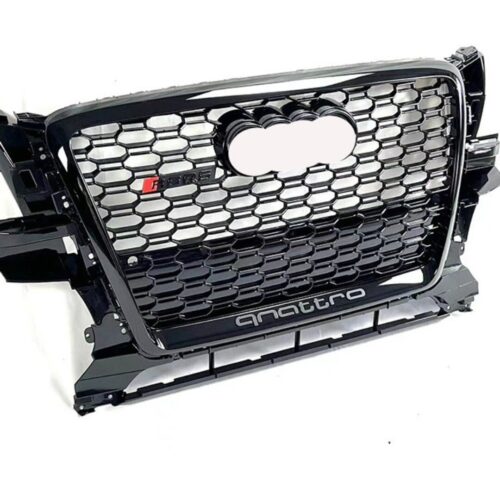 RS-Style Gloss Black Honeycomb Grille for Audi Q5 SQ5 2008-2012 | Quattro Emblem | Yeedercar