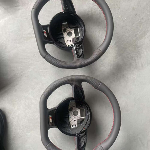 Custom Nappa Leather Steering Wheel Carbon Accents for Audi B8.5 A4 A5 A3 | Yeedercar