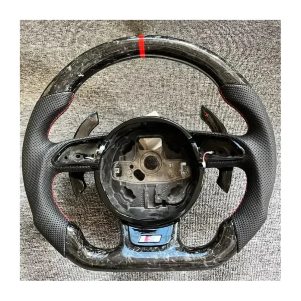 380283b81db44830fbb86a41f1c35fbb.webp Forged Carbon Steering Wheel with Paddle Shifters for Audi B8.5 RS3 RS4 S4 S5 | Yeedercar