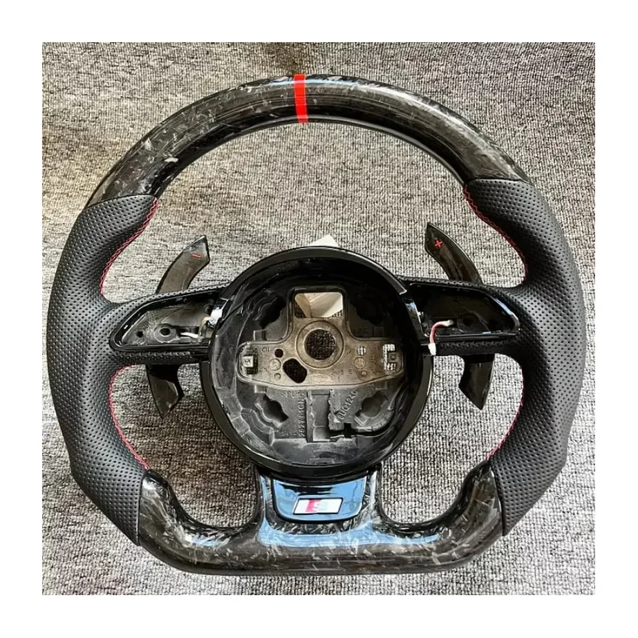380283b81db44830fbb86a41f1c35fbb.webp Forged Carbon Steering Wheel with Paddle Shifters for Audi B8.5 RS3 RS4 S4 S5 | Yeedercar