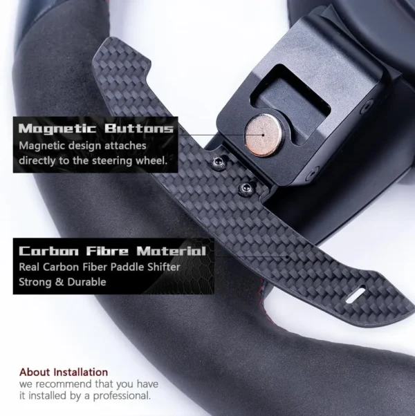 Magnetic Real Carbon Fiber Paddle Shifter Replacement for BMW M2 M3 M4 G80 F80 G20 | Yeedercar