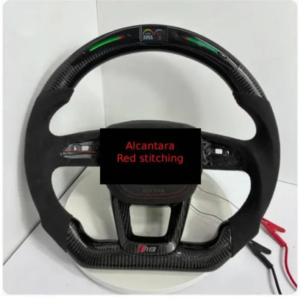 54a36e648f171f438d8eef0362bacd50.webp Custom LED Carbon Fiber Alcantara Steering Wheel for Audi RSQ3 8U | Yeedercar