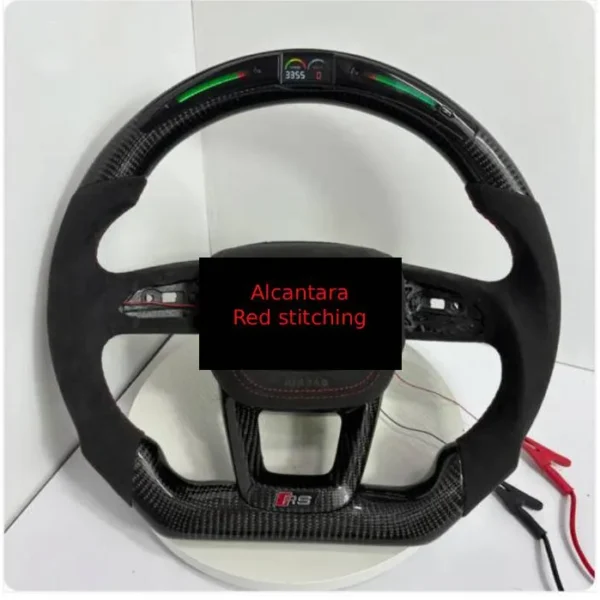 Custom LED Carbon Fiber Alcantara Steering Wheel for Audi RSQ3 8U | Yeedercar