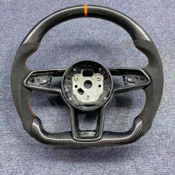 Custom Gloss Carbon Alcantara Steering Wheel for Audi R8 TT MK3 8S | Yeedercar