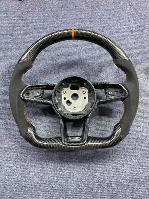 6bc92526278d5c14c692a5a15162e464.jpg Custom Gloss Carbon Alcantara Steering Wheel for Audi R8 TT MK3 8S | Yeedercar