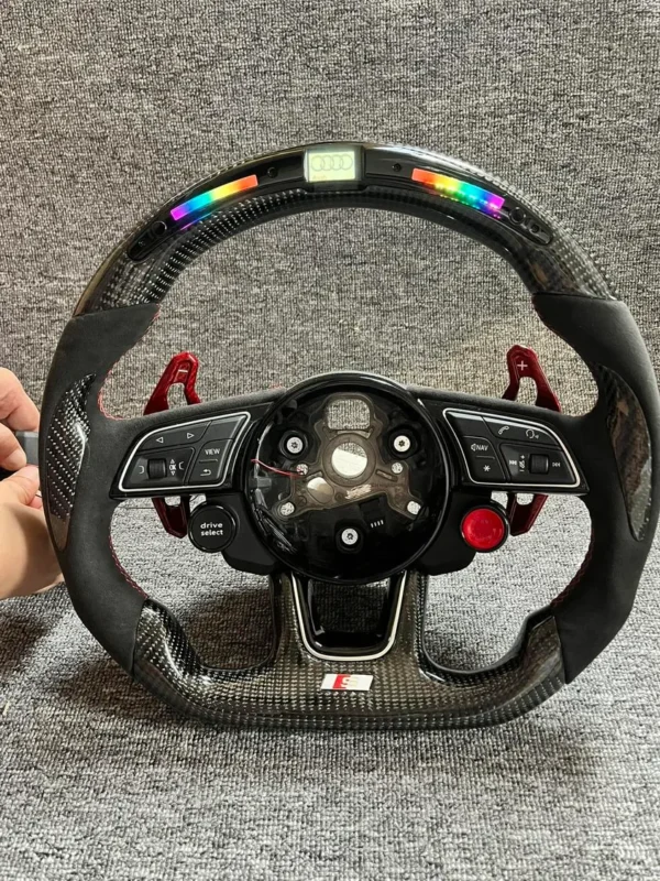 8789c6c973dbd4ed5db62852014bcbb8.webp Custom LED Carbon Fiber Steering Wheel Shift Light for Audi B9 S4 S5 A4 A5 RS3 RS4 RS5 | Yeedercar