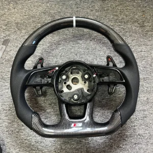 Custom Carbon Steering Wheel with Integrated Paddle Shifters for Audi B9 S4 S5 A4 A5 RS3 | Yeedercar