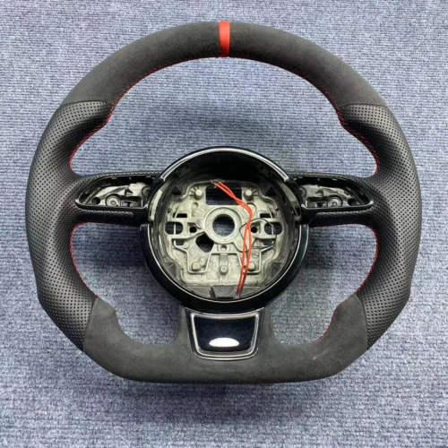 Custom Modified Shape Alcantara Heated Steering Wheel for Audi A6 A7 S6 S7 C7 | Yeedercar