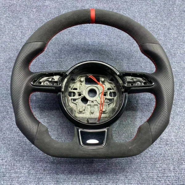 Custom Modified Shape Alcantara Heated Steering Wheel for Audi A6 A7 S6 S7 C7 | Yeedercar