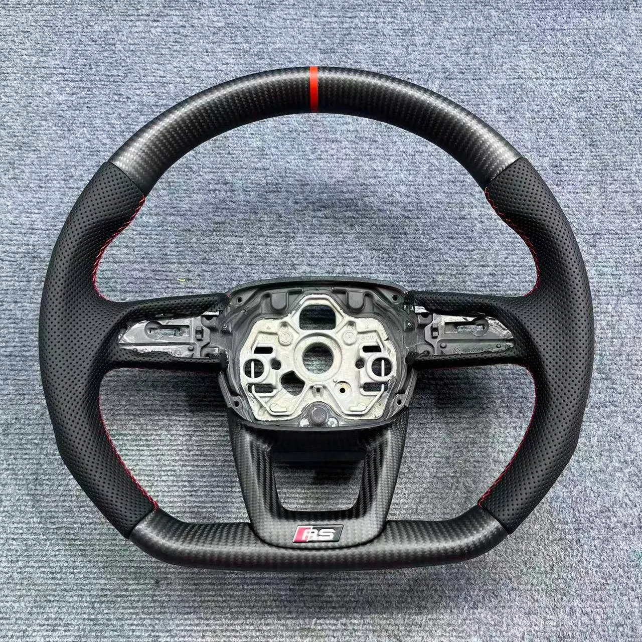 e2f2f69f2a1dc461dfe429d82b71faca.webp Custom Carbon Fiber Steering Wheel for Audi Q3 8U Q7 4M | Flat Bottom D-Shape | Yeedercar