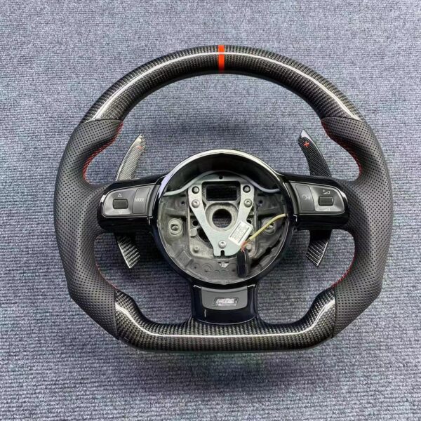 Custom Full Gloss Carbon Steering Wheel for Audi R8 TT MK2 8J | Yeedercar