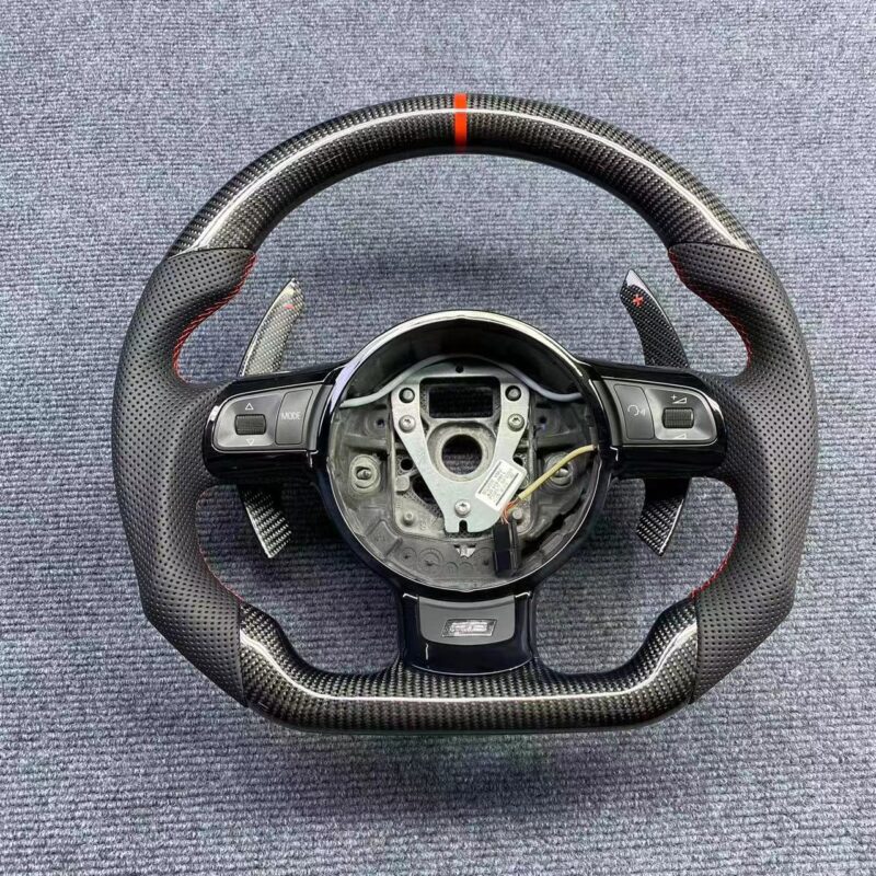 Custom Full Gloss Carbon Steering Wheel for Audi R8 TT MK2 8J | Yeedercar
