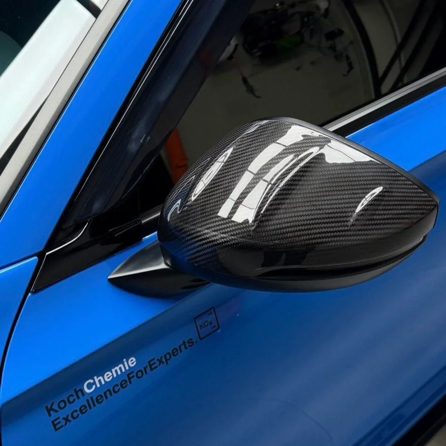 Honda Civic FL5 dry carbon mirror cap weave close-up