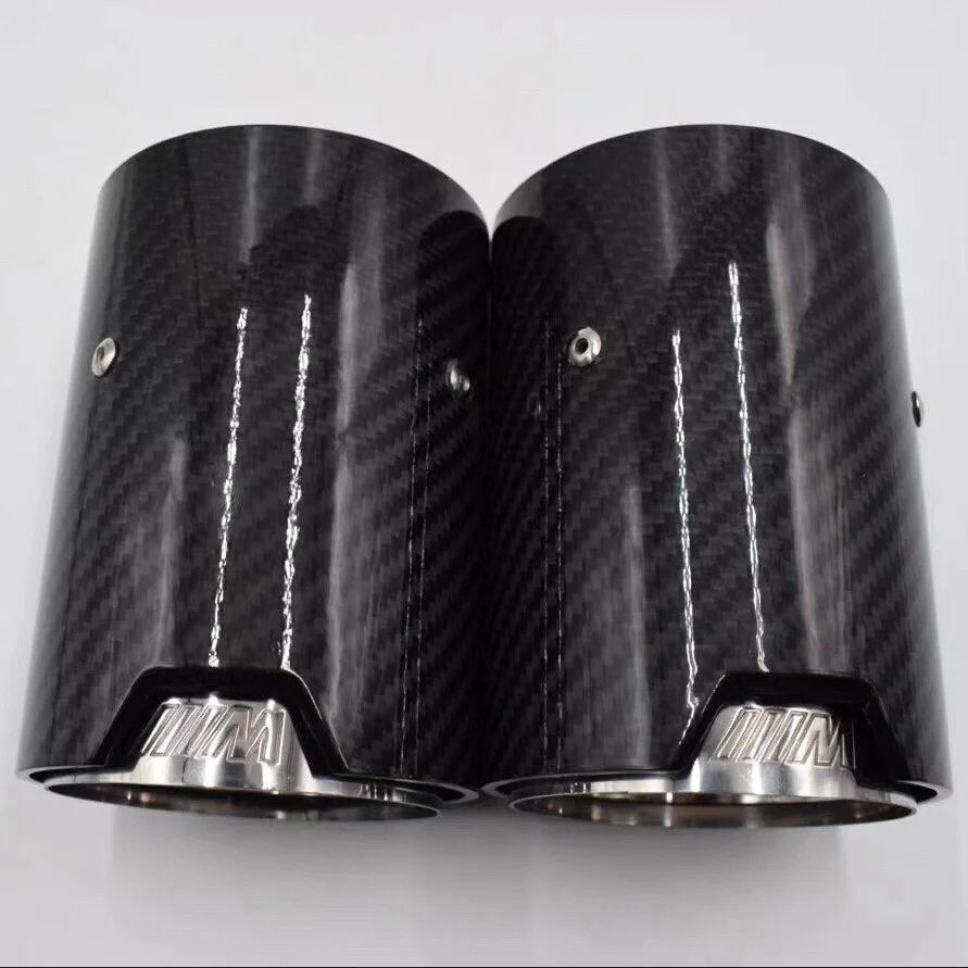 BMW M4 M logo exhaust tip install view
