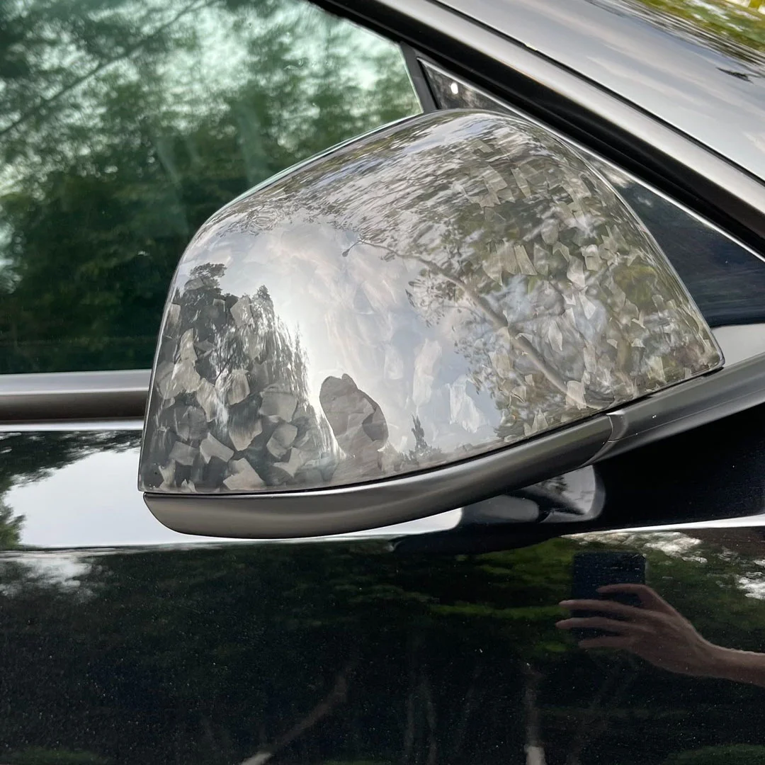 Forged Dry Carbon Fiber Mirror Caps for Tesla Model 3 Model Y