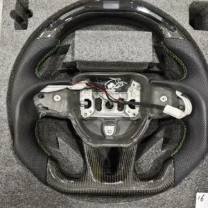 Yeedercar Custom Gloss LED Carbon fiber steering wheel for Dodge Charger hellcat SRT challenger - detail