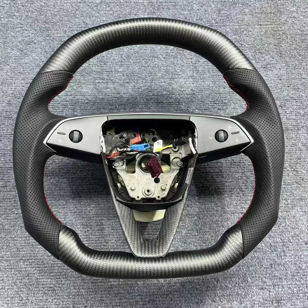 Carbon Fiber Steering Wheel for Tesla Model 3 / Model Y (New Model) detail 1