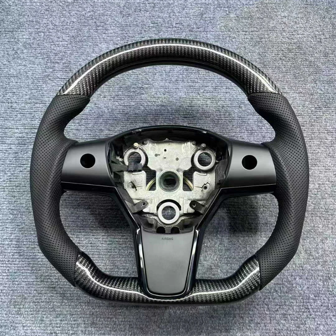 Carbon Fiber Steering Wheel for Tesla Model 3 / Model Y (2019-2023)