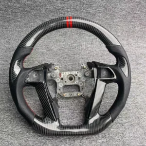 Refined Brushed Carbon Fiber Steering Wheel for Honda 8th Gen Accord | Motorsport Profile