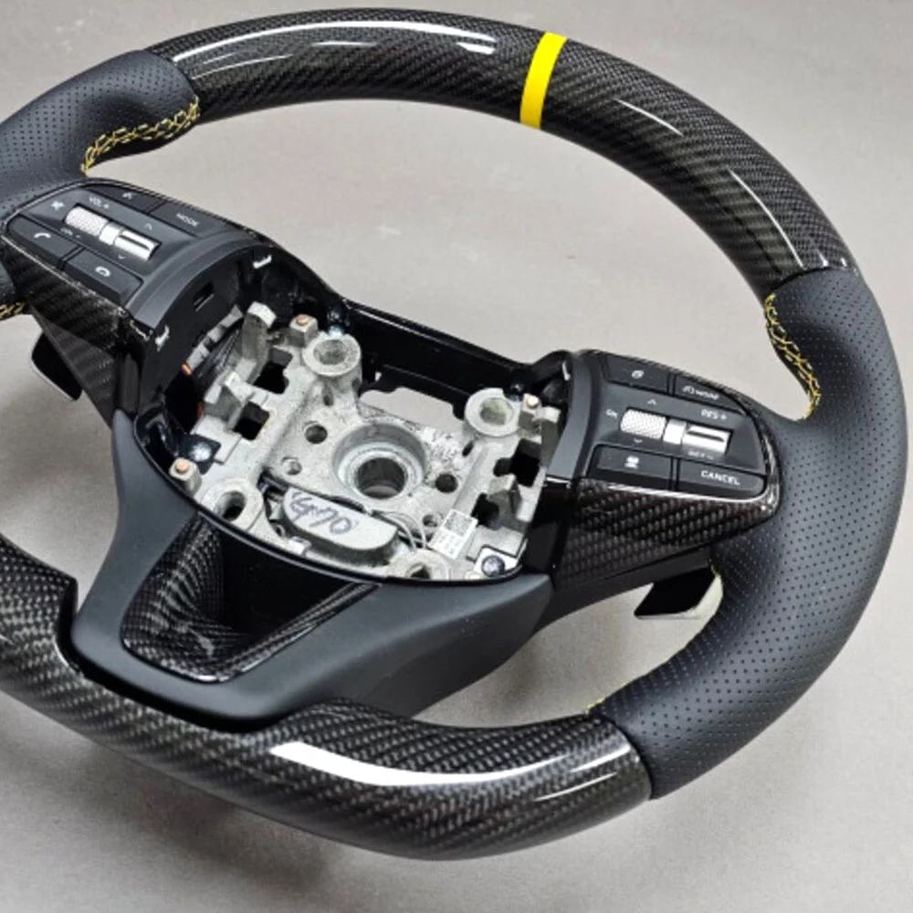 Custom Carbon Fiber Steering Wheel for Genesis G70 detail 1