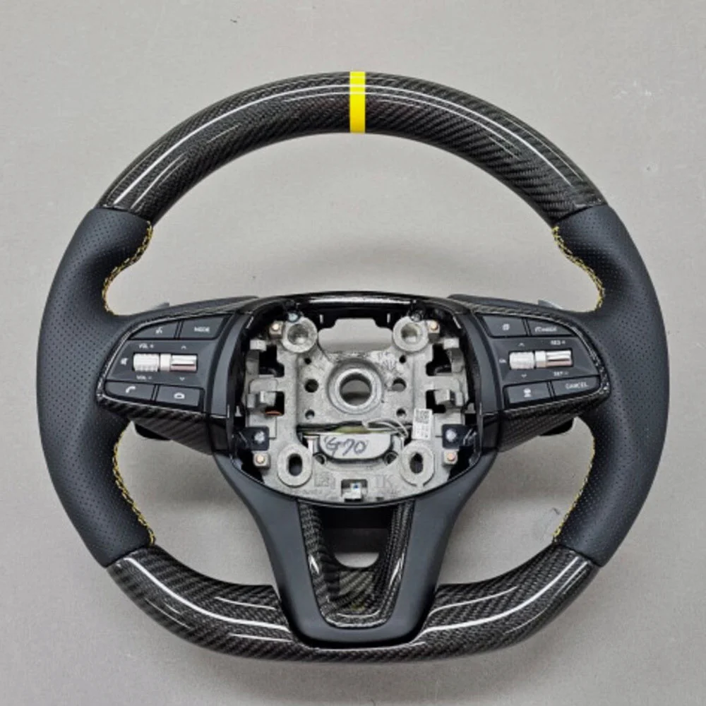 Custom Carbon Fiber Steering Wheel for Genesis G70 detail 2