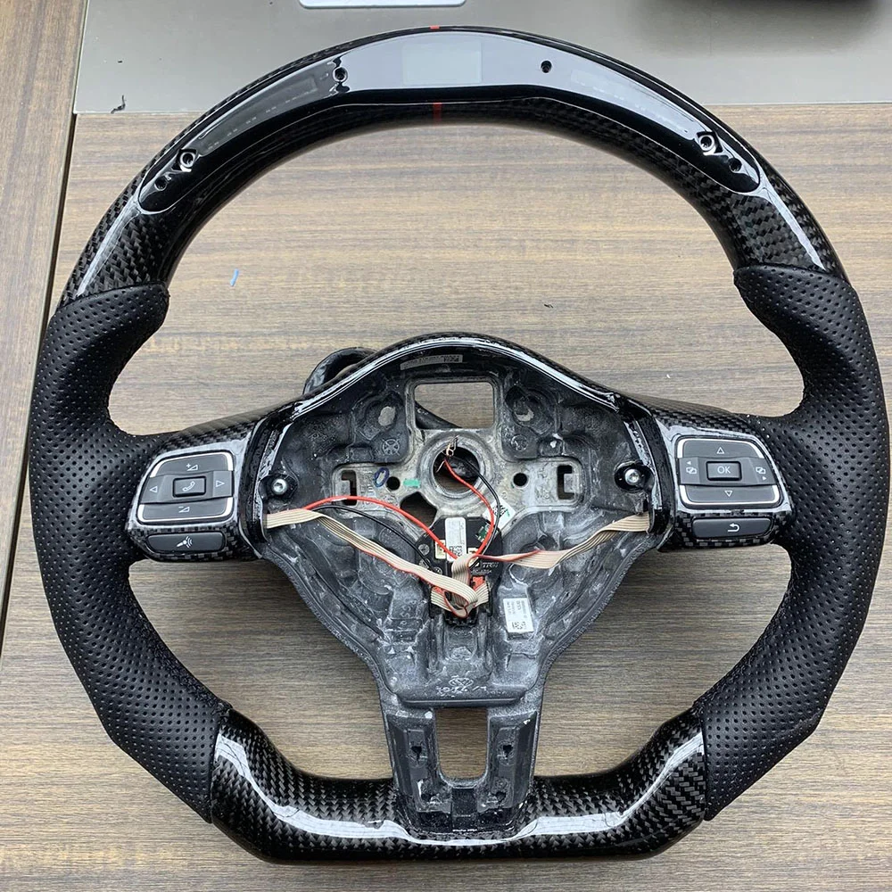 LED Carbon Fiber Steering Wheel for Volkswagen Golf 6