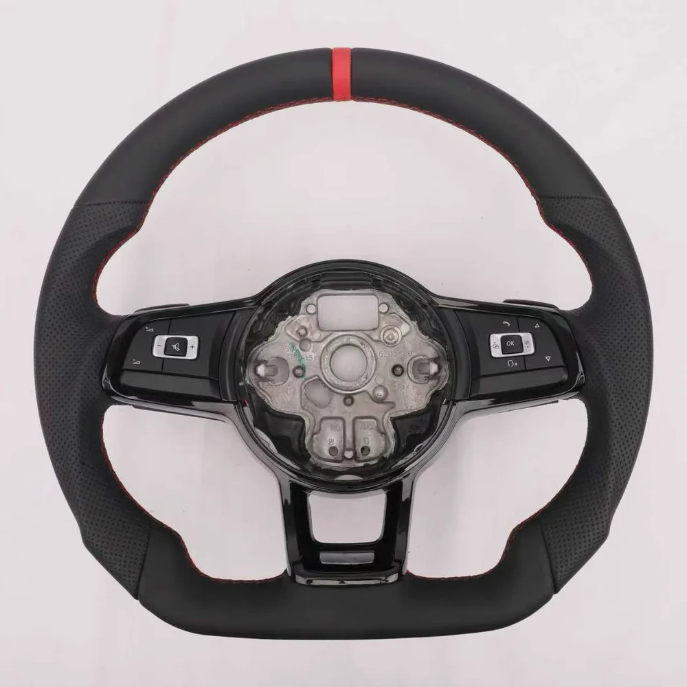 Leather D-Shape Steering Wheel for Volkswagen Golf 7