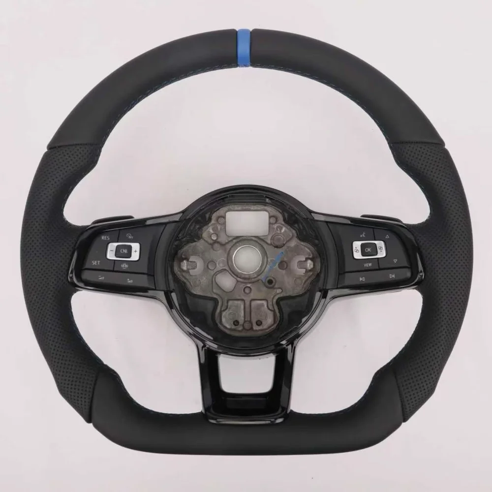 Leather D-Shape Steering Wheel for Volkswagen Golf 7 detail 1