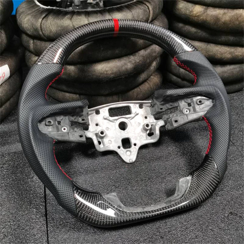 Carbon Fiber Steering Wheel with Nappa Perforated Leather for GMC Pickup