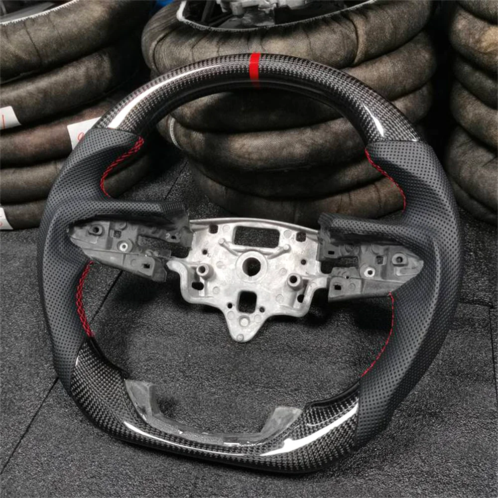 Carbon Fiber Steering Wheel with Nappa Perforated Leather for GMC Pickup detail 1