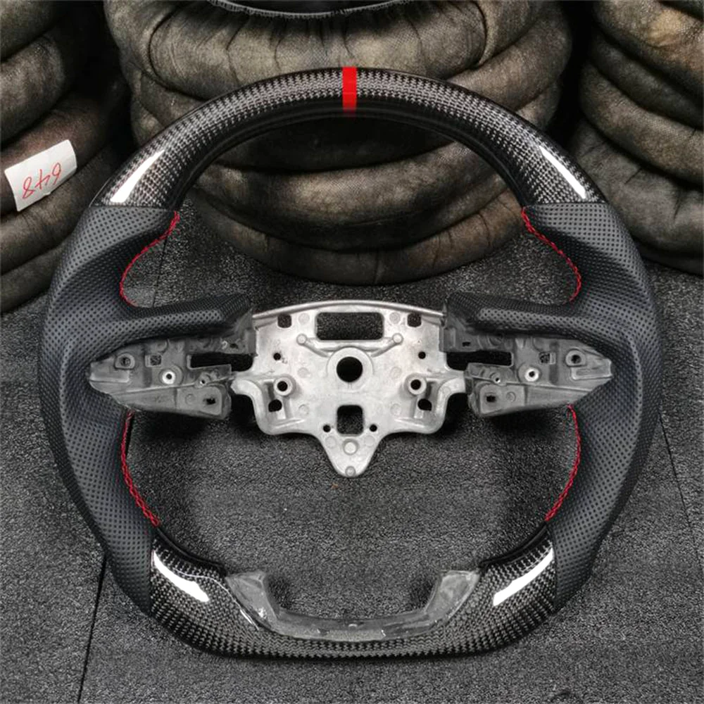 Carbon Fiber Steering Wheel with Nappa Perforated Leather for GMC Pickup detail 2
