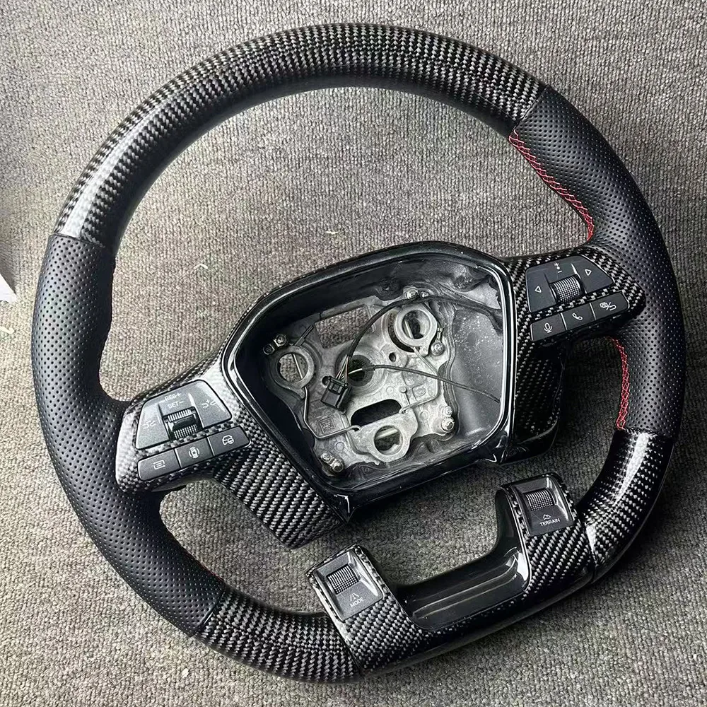 Carbon Fiber Steering Wheel with Nappa Leather for BYD Shark detail 1