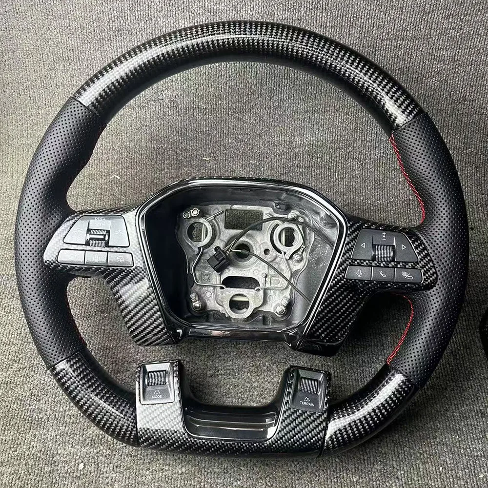 Carbon Fiber Steering Wheel with Nappa Leather for BYD Shark detail 2