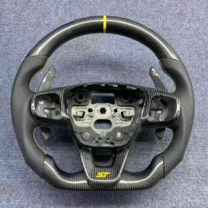 Carbon Fiber Steering Wheel with Carbon Paddle Shifters for Ford Focus