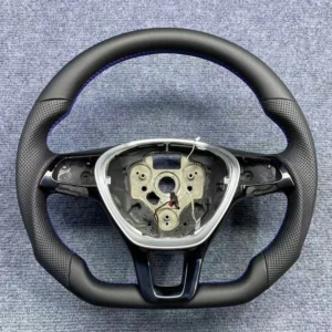Leather Sport Steering Wheel with Blue-Black Stitching for Volkswagen