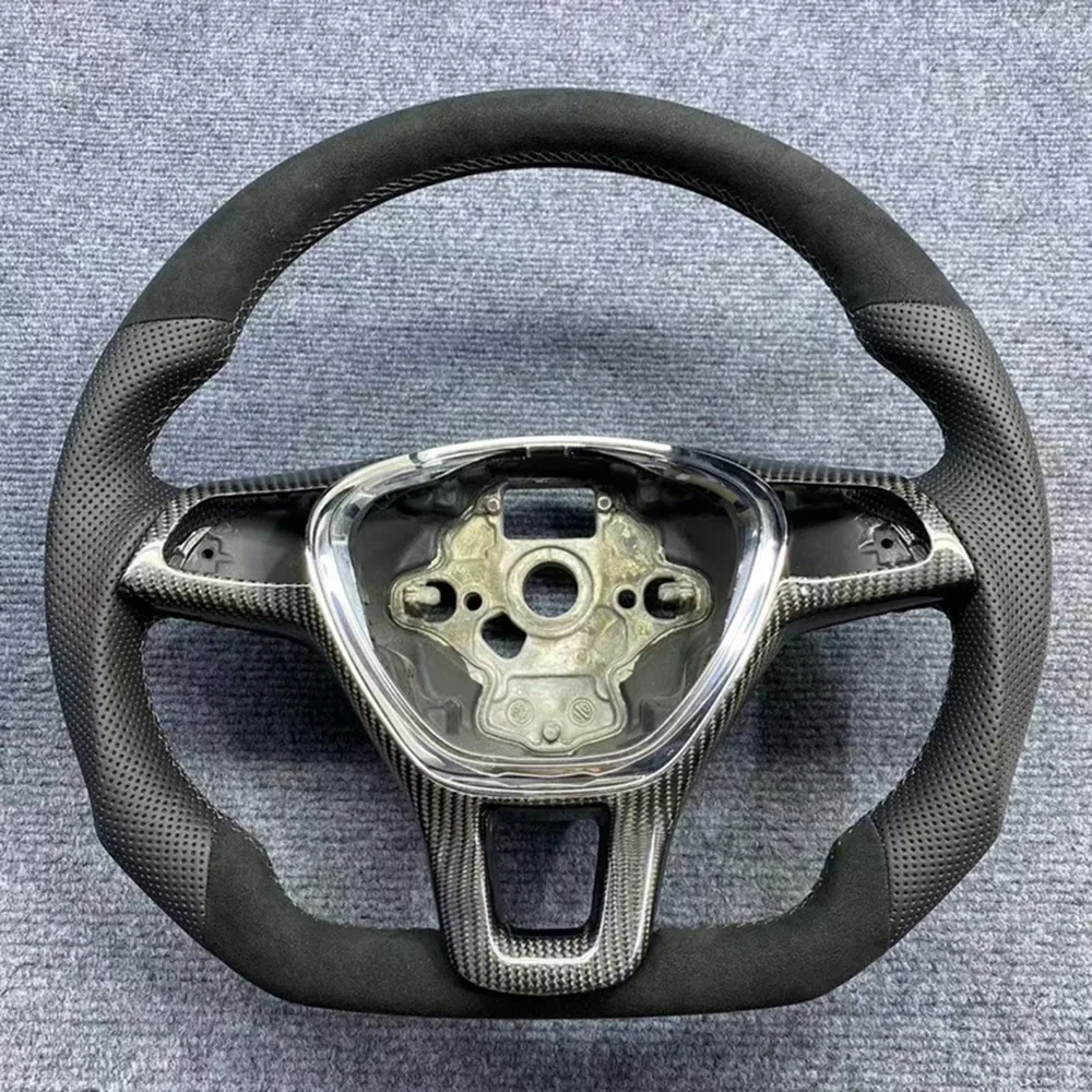 Leather Sport Steering Wheel with Blue-Black Stitching for Volkswagen detail 2
