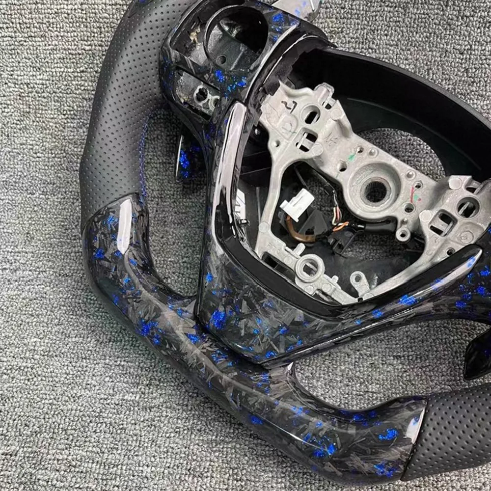 Blue Forged Carbon Fiber Steering Wheel for Toyota Corolla / Levin detail 1