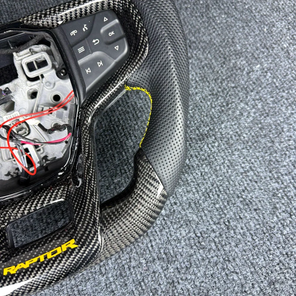Heated Carbon Fiber Steering Wheel for Ford Bronco Raptor detail 2