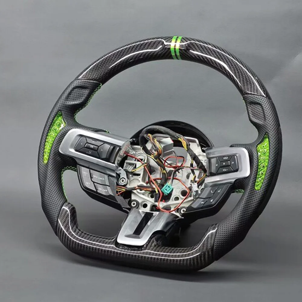 Custom Carbon Fiber Steering Wheel for Ford Mustang detail 1