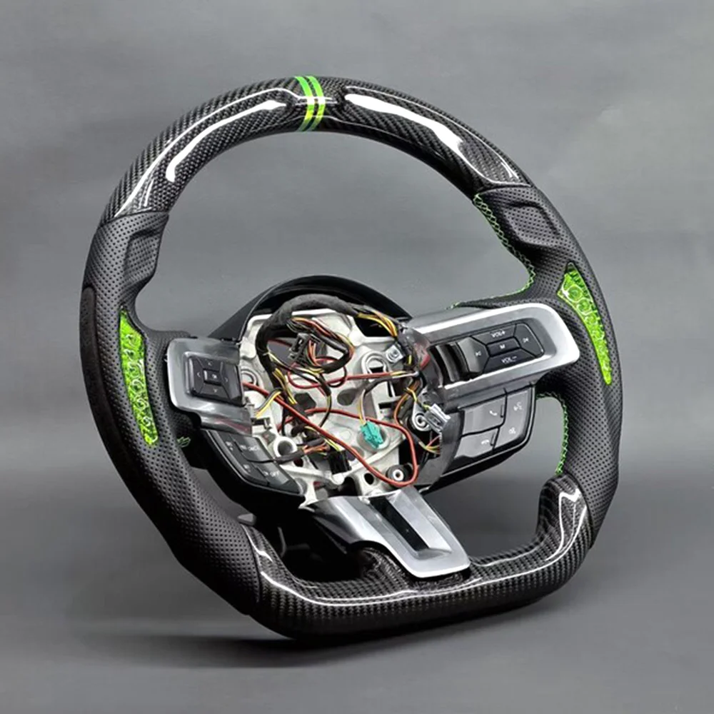 Custom Carbon Fiber Steering Wheel for Ford Mustang detail 2
