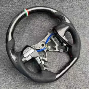 Custom High-Gloss Carbon Fiber Steering Wheel for Toyota Camry/Highlander | Flat-Bottom Sport Design