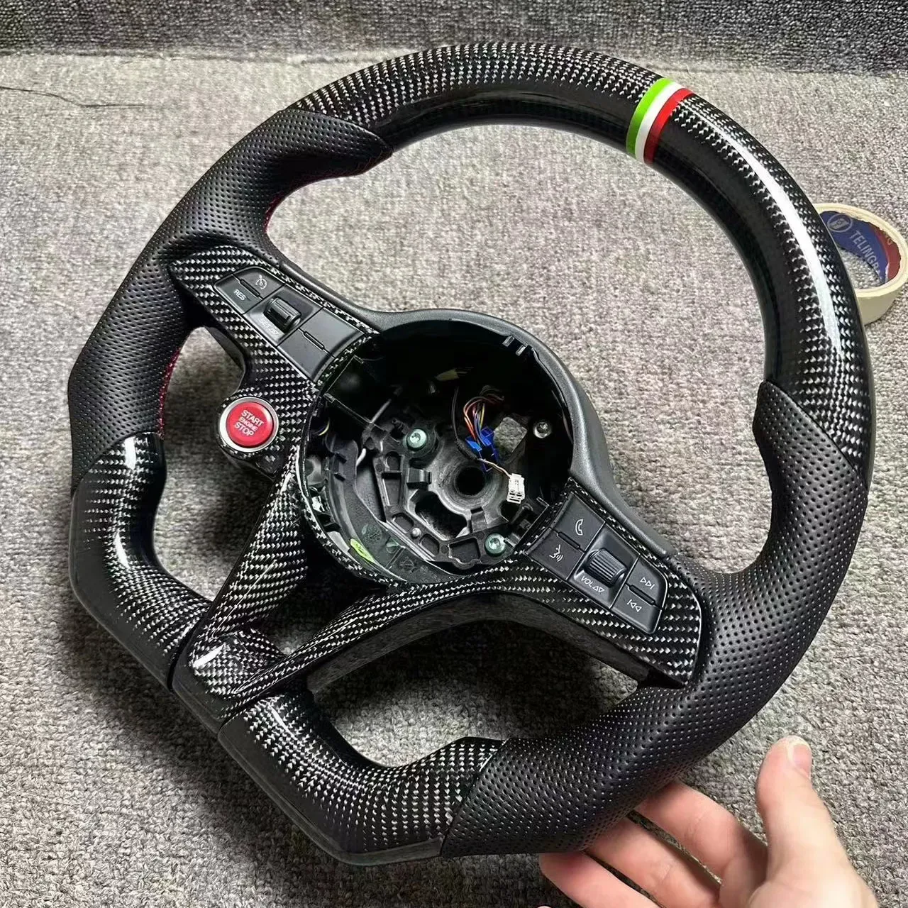 Steering Wheel on Alfa Romeo Giulia & Stelvio Custom Carbon Steering Wheel - view 2