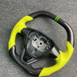 Yeedercar Custom Gloss Carbon fiber steering wheel leather for Ford fiesta