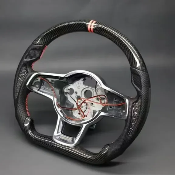 Yeedercar Custom Carbon fiber steering wheel with heating function for Volkswagen Golf 7 GTI Rline - Image 2