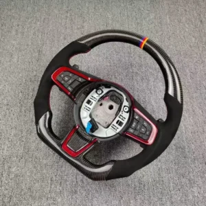 Yeedercar Custom Gloss Carbon fiber steering wheel with Paddle shift for Jaguar XJ XF XEF