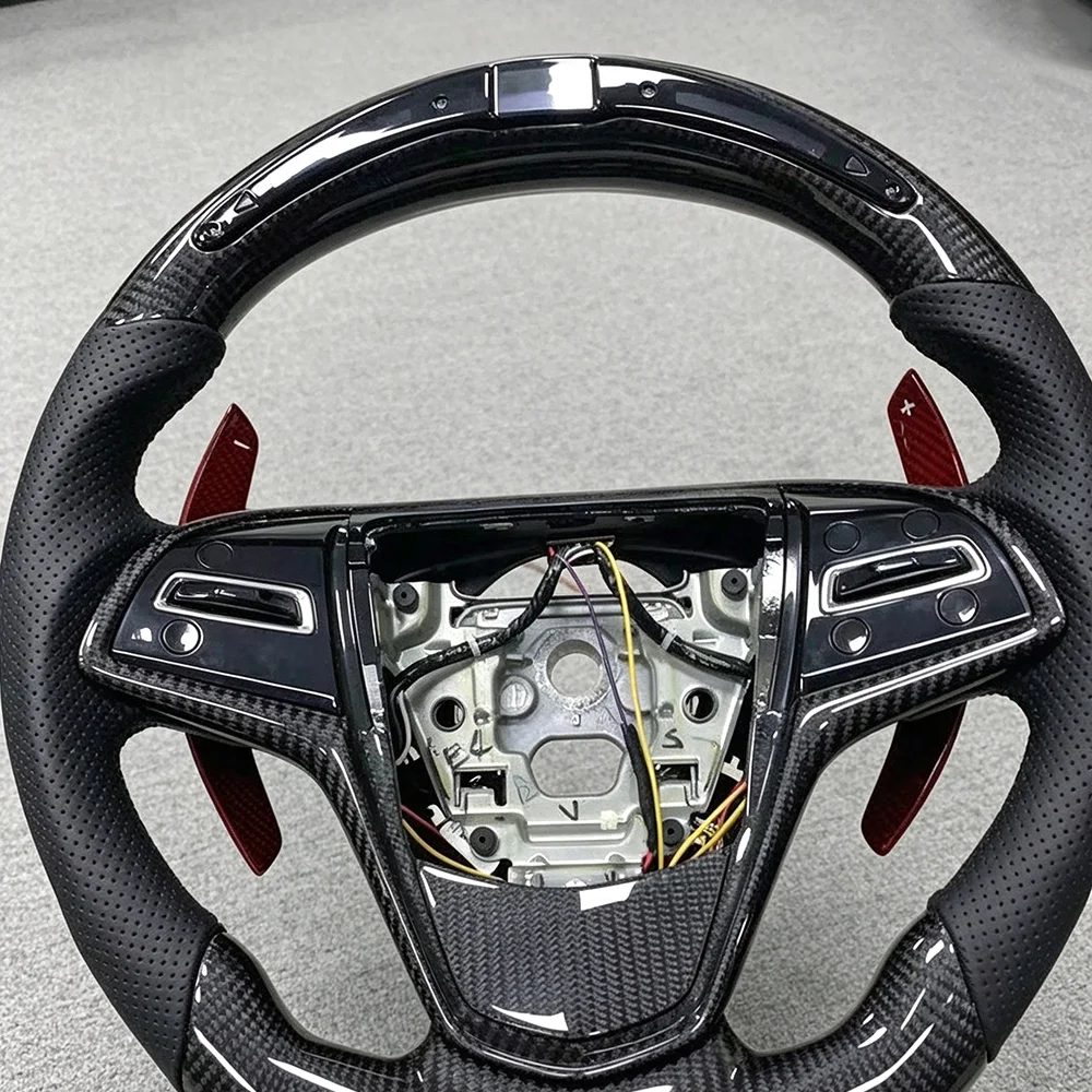 LED Carbon Fiber Steering Wheel for Cadillac CT4 / CT5 detail 1