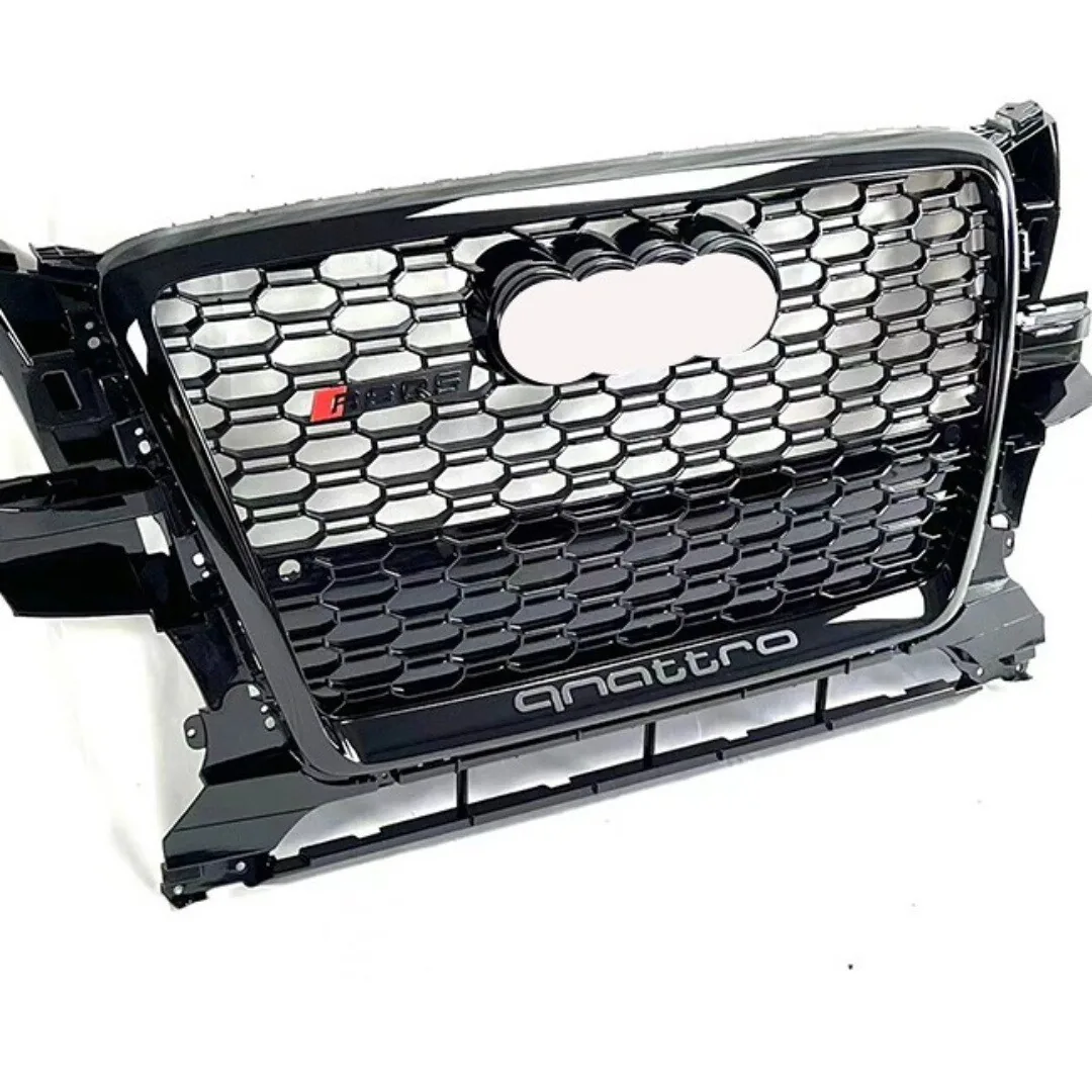 RS-Style Gloss Black Honeycomb Grille for Audi Q5 SQ5 2008-2012 | Quattro Emblem | Yeedercar - detail