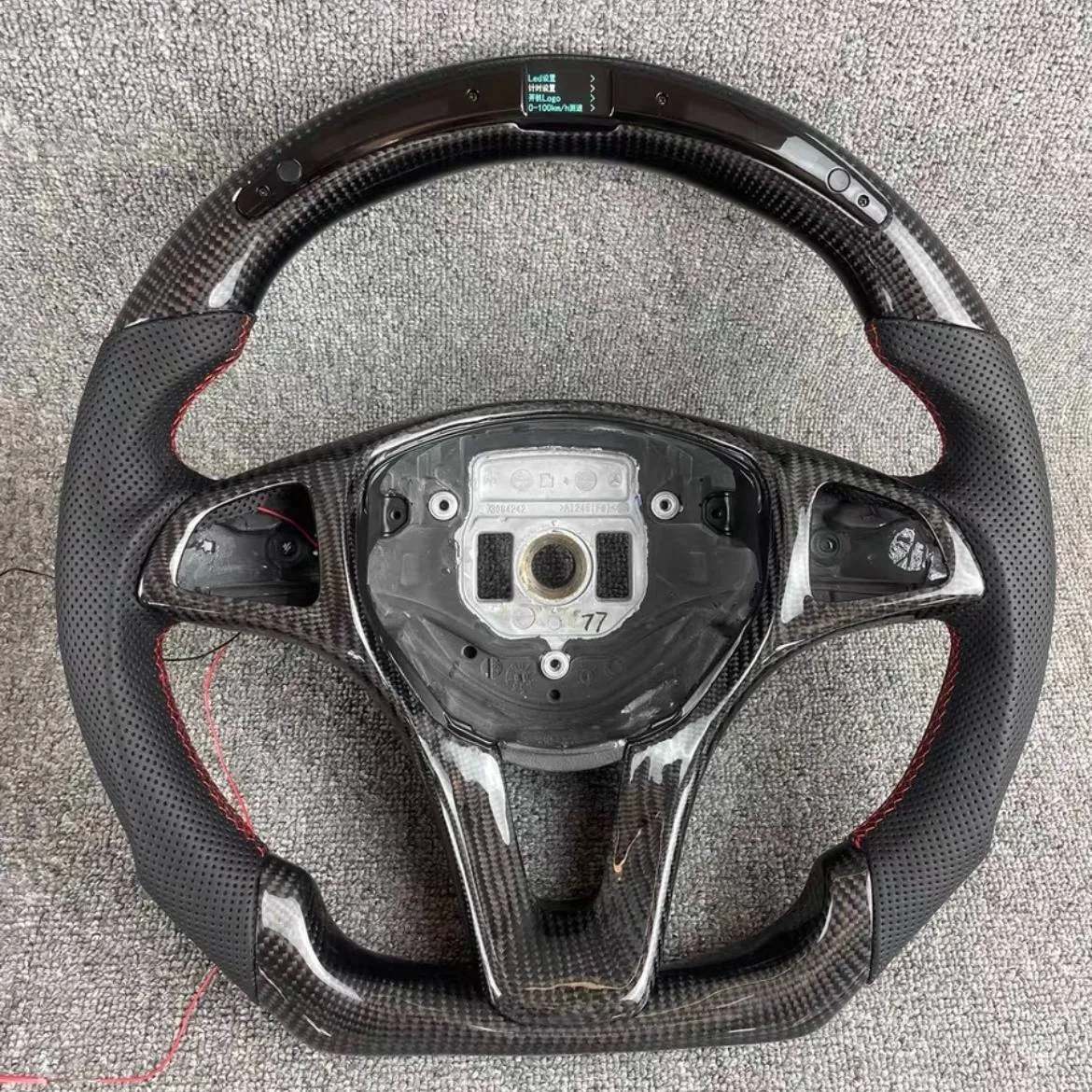Custom Carbon fiber LED steering wheel for Mercedes-Benz C200 C260 C Glass