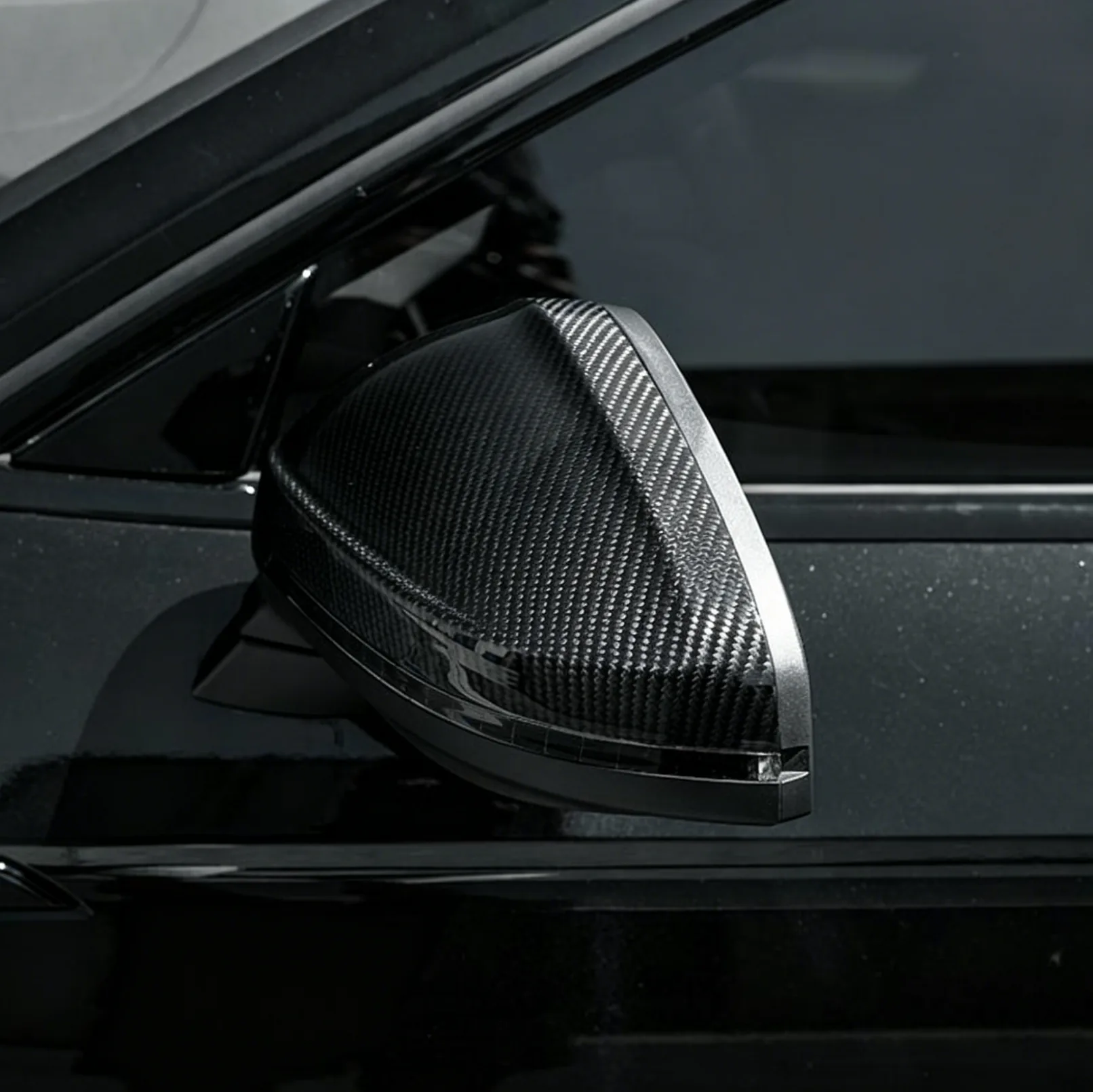 audi a4 b9 carbon fiber mirror caps - view 2